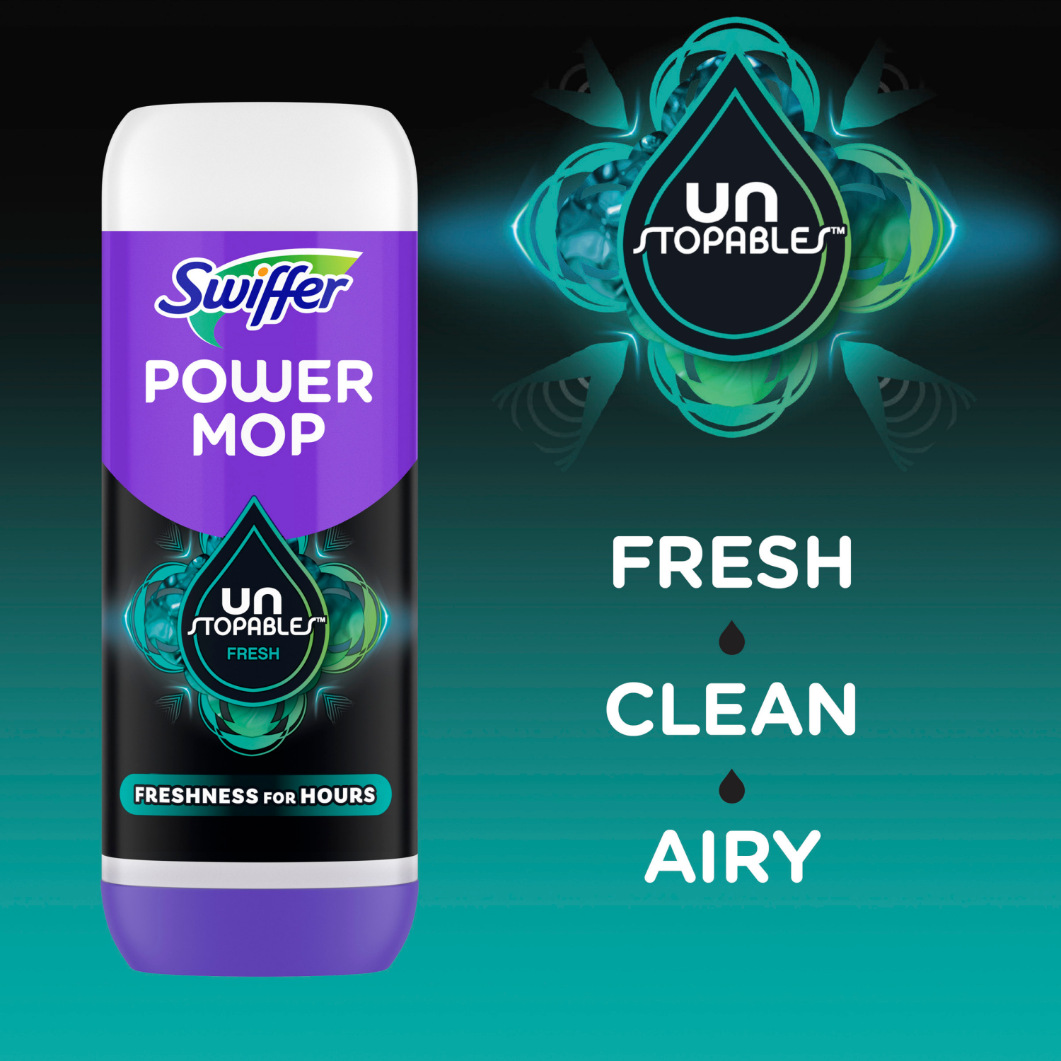 slide 7 of 8, Swiffer Unstopables Fresh PowerMop Floor Cleaner Refill - 2ct/50.7 fl oz, 2 ct; 50.7 fl oz