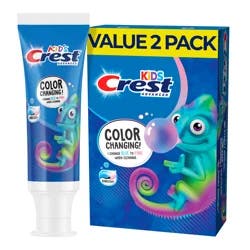 Crest Advanced Kid's Fluoride Toothpaste, Bubblegum Flavor, Two Tubes of Color Changing Toothpaste