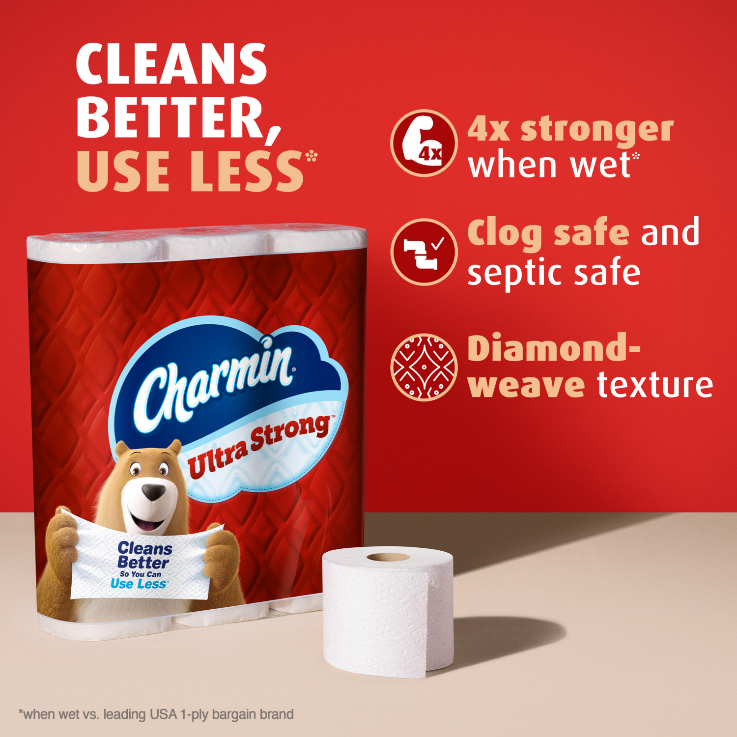 slide 6 of 8, Charmin Ultra Strong Toilet Paper 12 Mega XL Rolls, 330 Sheets Per Roll, 12 ct