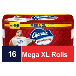 Charmin Ultra Strong Toilet Paper 16 Mega XL Rolls, 330 Sheets Per Roll