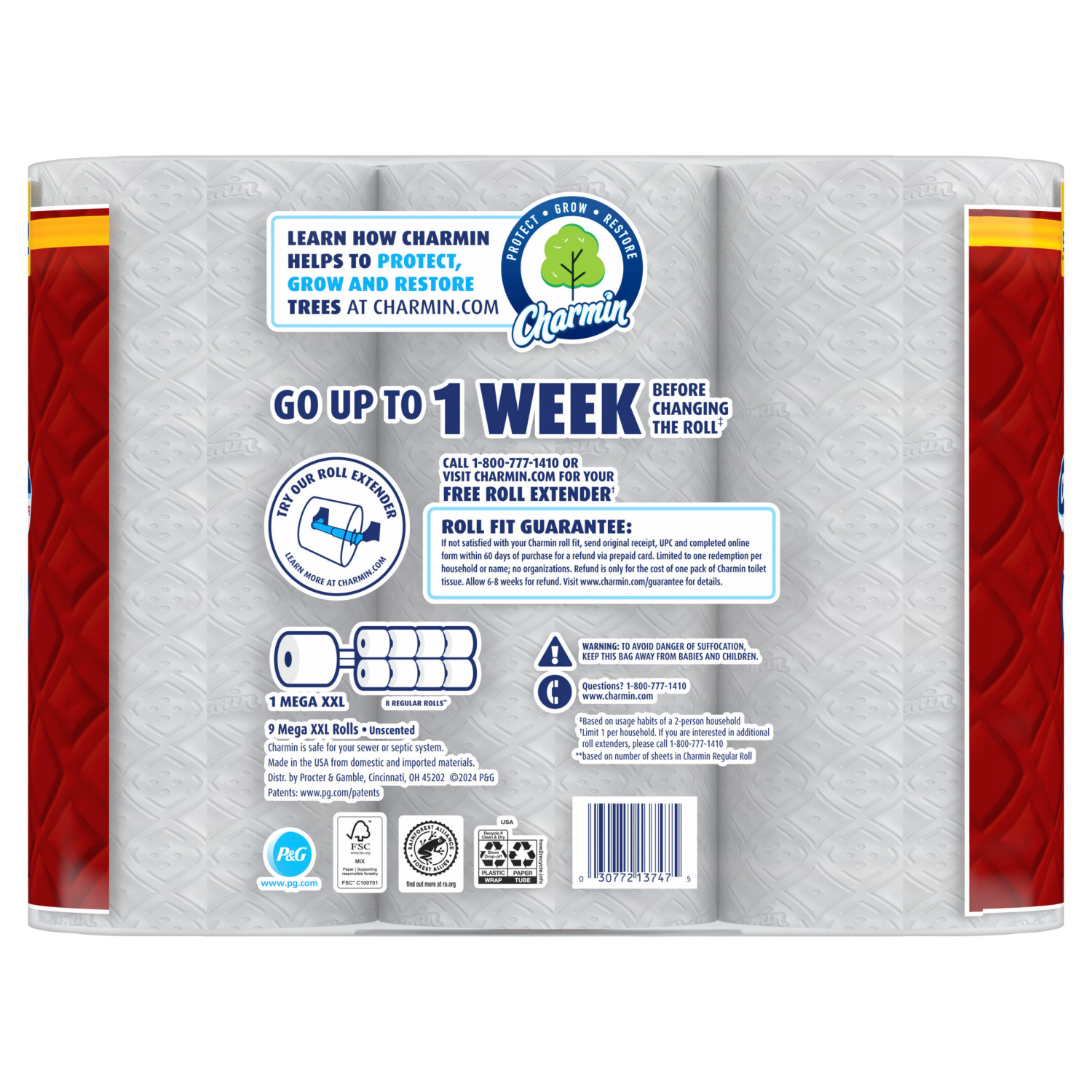 slide 3 of 8, Charmin Ultra Strong Toilet Paper 9 Mega XXL Rolls, 440 Sheets Per Roll, 9 ct