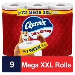 Charmin Ultra Strong Toilet Paper 9 Mega XXL Rolls, 440 Sheets Per Roll