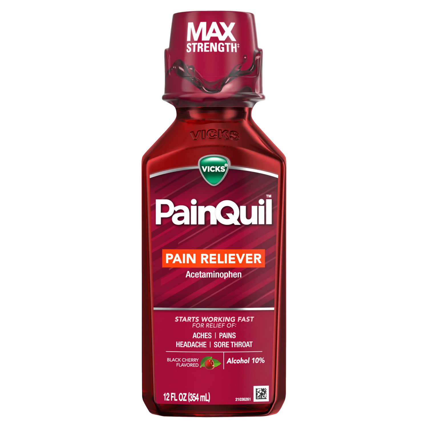 slide 3 of 8, Vicks Painquil Black Cherry, 12 fl oz