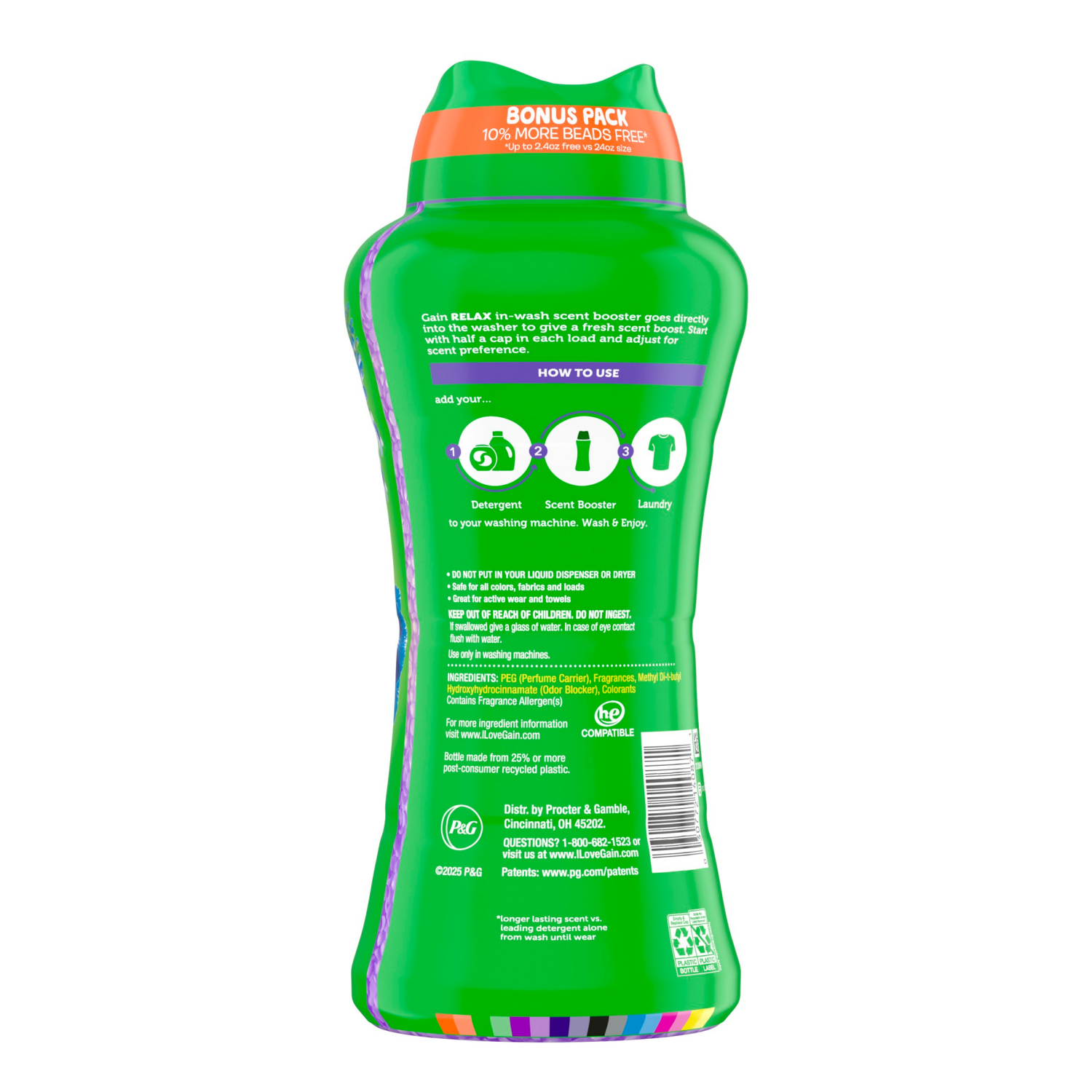 slide 3 of 8, Gain Relax In-Wash Scent Booster - Dewdrop Dream, 24 oz