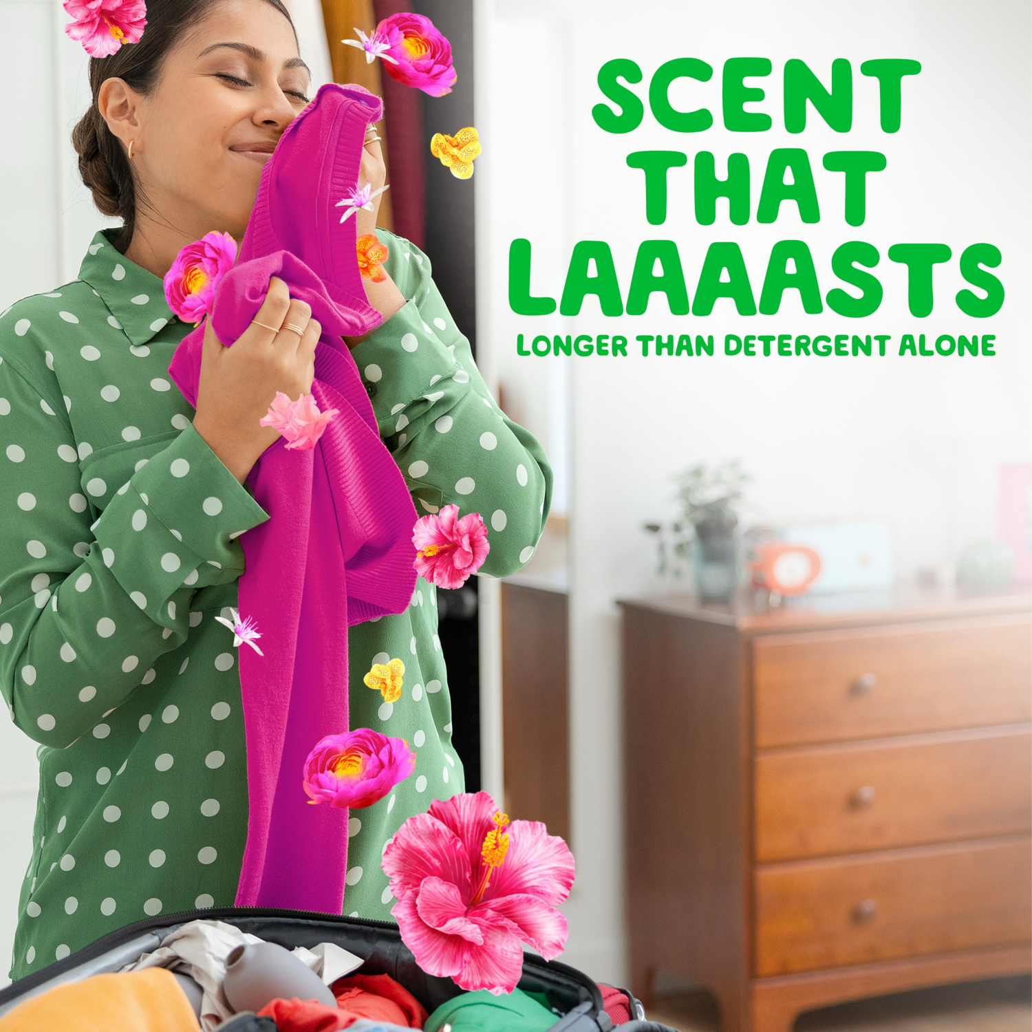 slide 5 of 5, Gain® 6x Fresh + Odor Protection Happy Hibiscus Hula Scent Booster, 24 oz