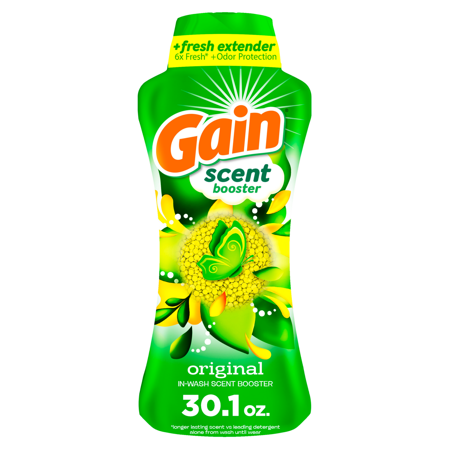 slide 1 of 5, Gain In-Wash Laundry Scent Booster, Original Scent, 30.1 OZ, Fresh Extender + Odor Protection, 30.1 oz