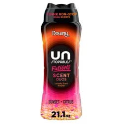 Downy Unstopables Fusions In-Wash Laundry Scent Booster Beads, Sunset and Citrus Scent, 21.1 oz, 2-in-1 All Day Freshness