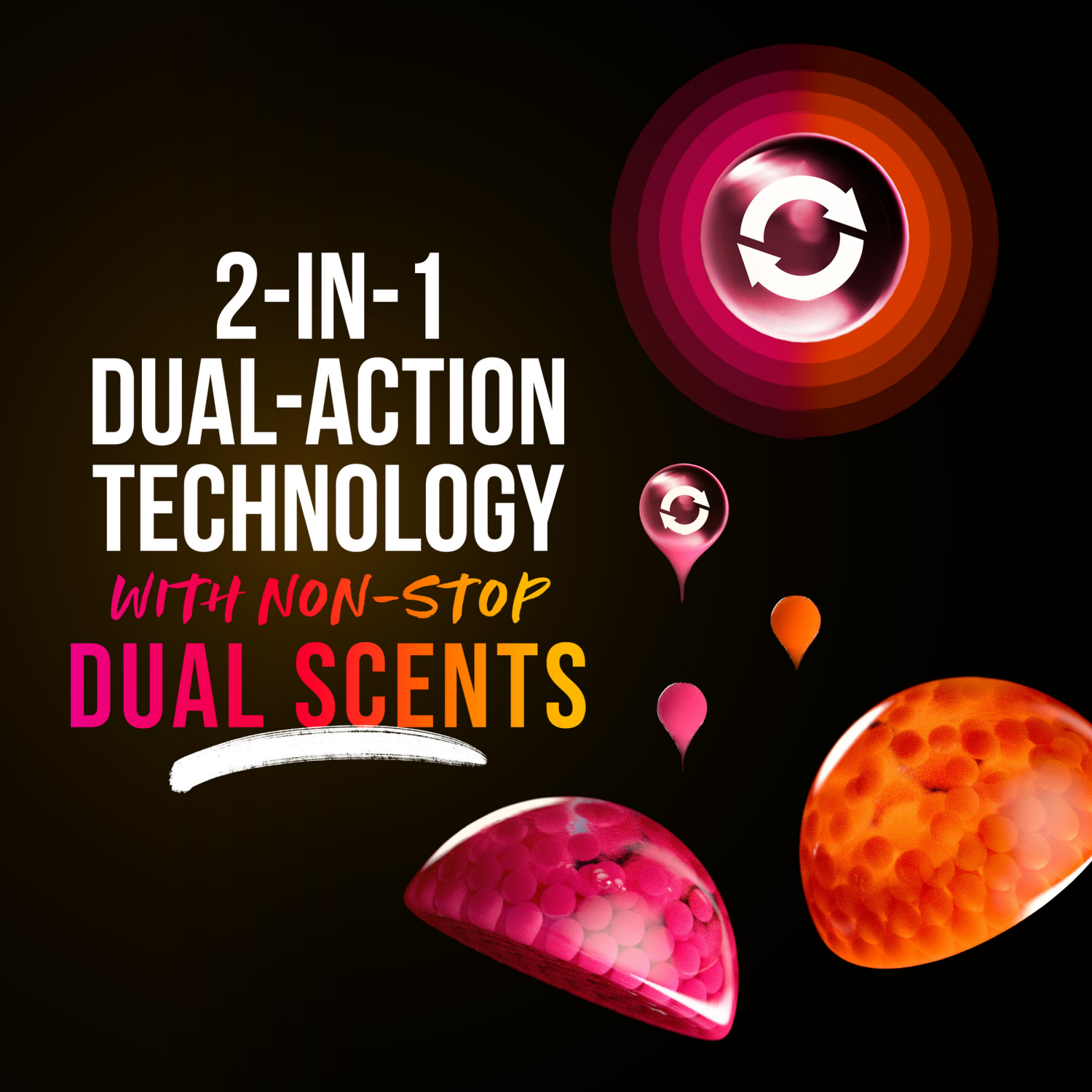 slide 2 of 5, Downy Unstopables Fusions Scent Duos Laundry Scent Booster Beads, Sunset and Citrus Scent, 10.7 OZ, 24hr non-stop freshness with 2 in 1 dual scent laundry scent beads, 10.7 oz