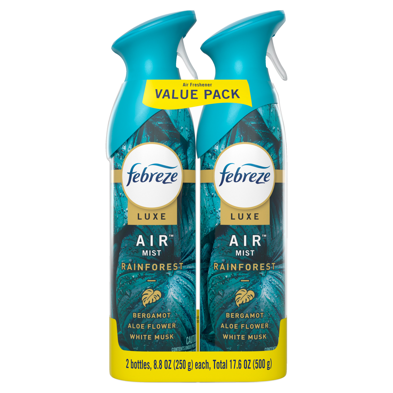 slide 2 of 8, Febreze Air Mist, Odor-Fighting Air Freshener, Rainforest, 8.8oz Aerosol, Pack of 2, 8.8 oz
