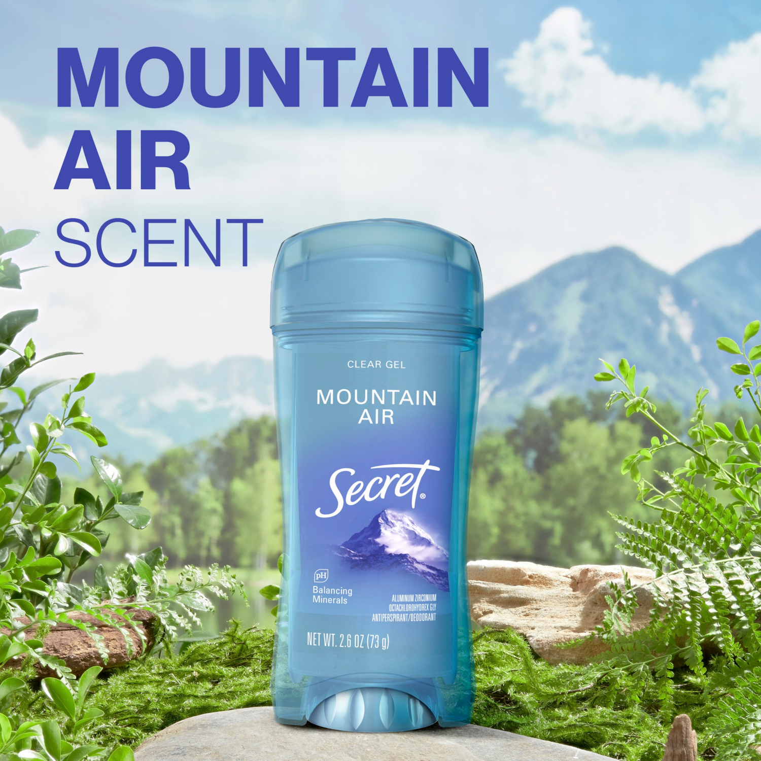 slide 4 of 8, Secret Fresh Clear Gel Antiperspirant & Deodorant for Women, Mountain Air, 2.6oz, 2.6 oz