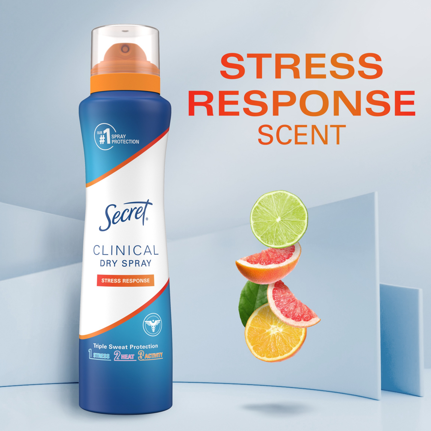 slide 2 of 8, Secret Clinical Strength Dry Spray Antiperspirant & Deodorant for Women, Stress Response Scent, 3.8oz, 3.8 oz