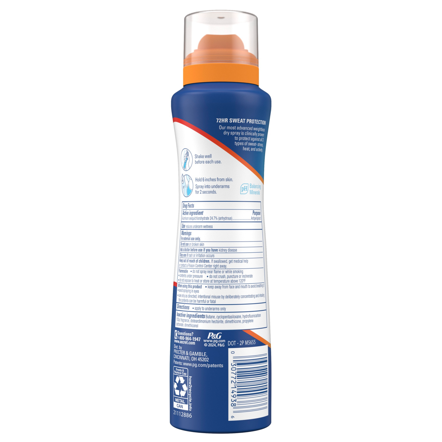 slide 3 of 8, Secret Clinical Strength Dry Spray Antiperspirant & Deodorant for Women, Stress Response Scent, 3.8oz, 3.8 oz