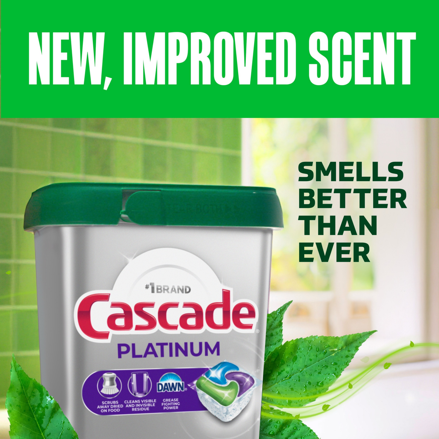 slide 3 of 5, Cascade Platinum Actionpacs, Fresh Scent - 50 Ct. - 50 CT, 50 ct