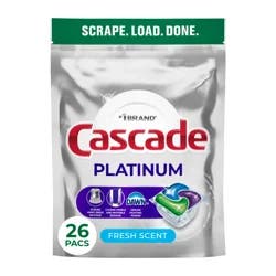 Cascade Platinum Dishwasher Pods, Dishwasher Detergent, Dish Detergent Soap, Fresh, 26 Count