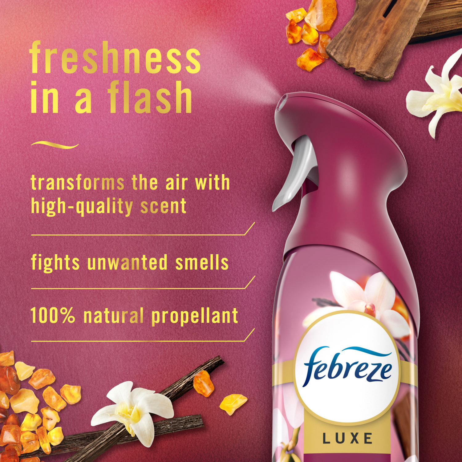 slide 6 of 8, Febreze Air Freshener Spray, Odor-Fighting Room Spray, Vanilla Suede Scent, 8.8 oz, 1 Count, 8.8 oz