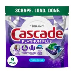 Cascade Action Pacs Platinum Plus Fresh Scent Dishwashing Tabs 9 Count