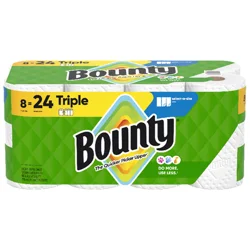 Bounty Paper Towels Select-A-Size White, 8 Triple Rolls, 123 Sheets Per Roll