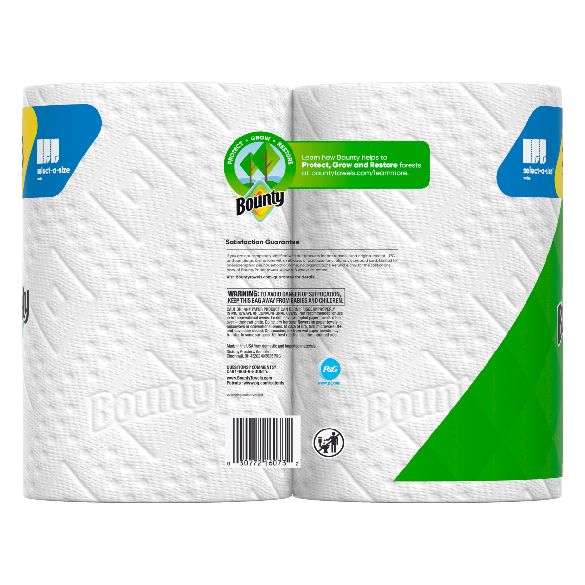 slide 3 of 8, Bounty Paper Towels Select-A-Size White, 2 Mega Rolls, 164 Sheets Per Roll, 2 ct