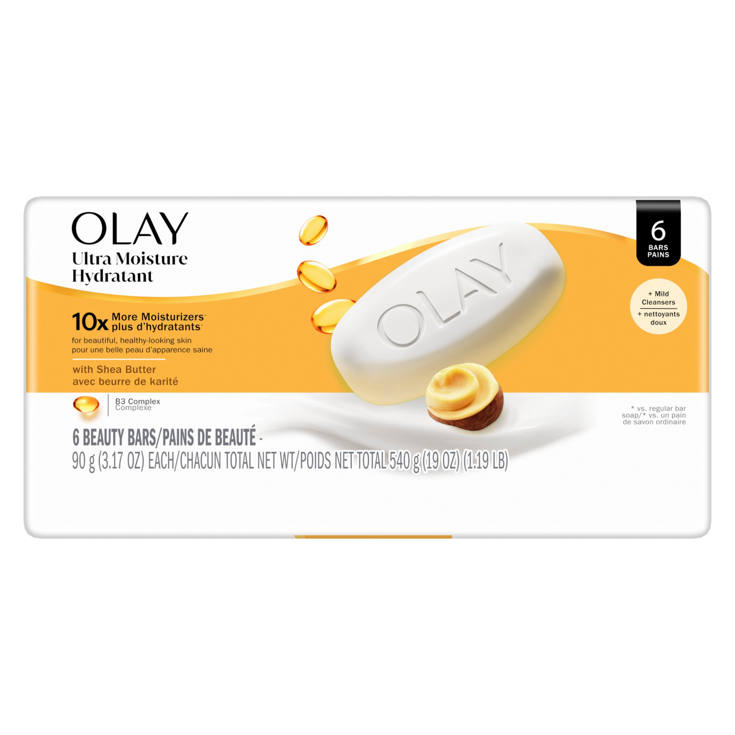 slide 3 of 7, Olay Um 6 Bar Bath, 19.02 oz
