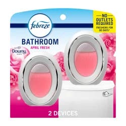 Febreze Bathroom Air Freshener, Odor-Fighting, Downy April Fresh Scent, 2 Count