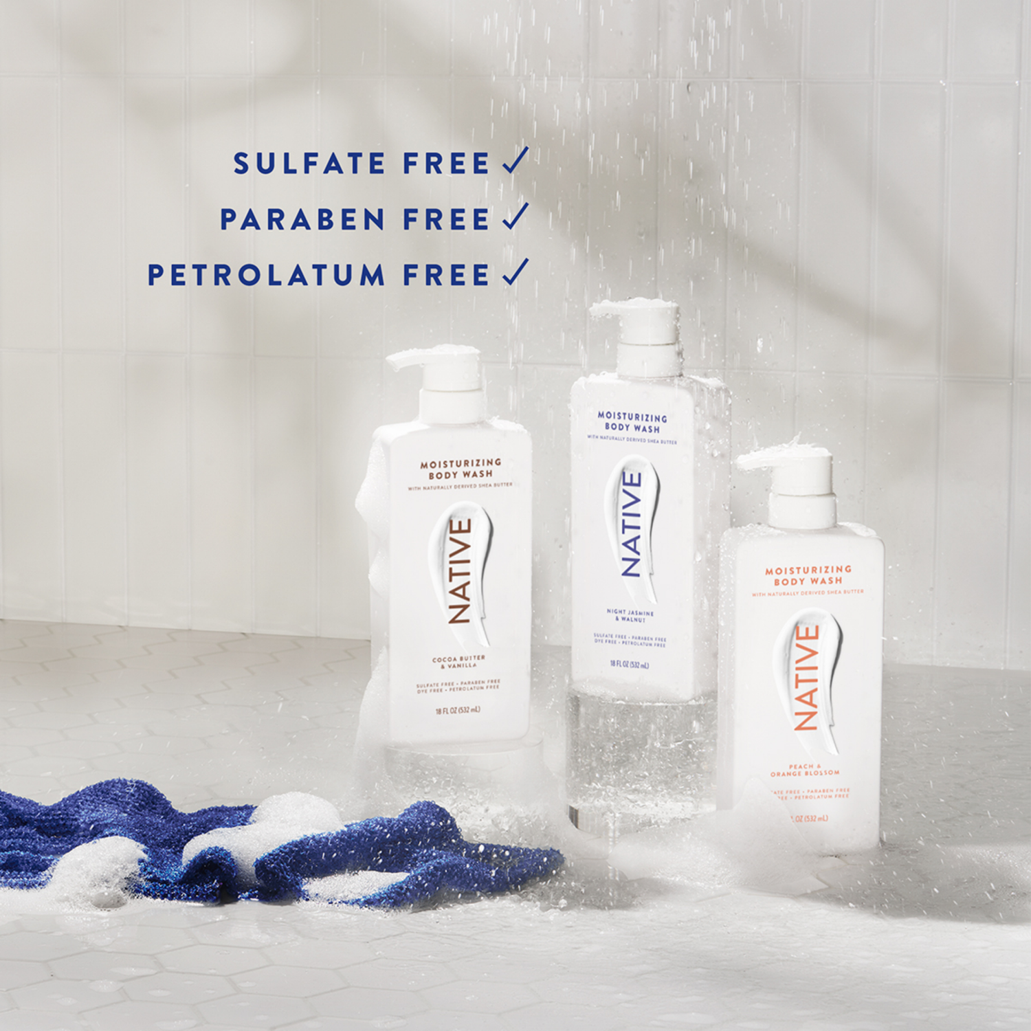 slide 4 of 8, NATIVE Peach & Orange Blossom Moisturizing Body Wash 18oz, 18 fl oz