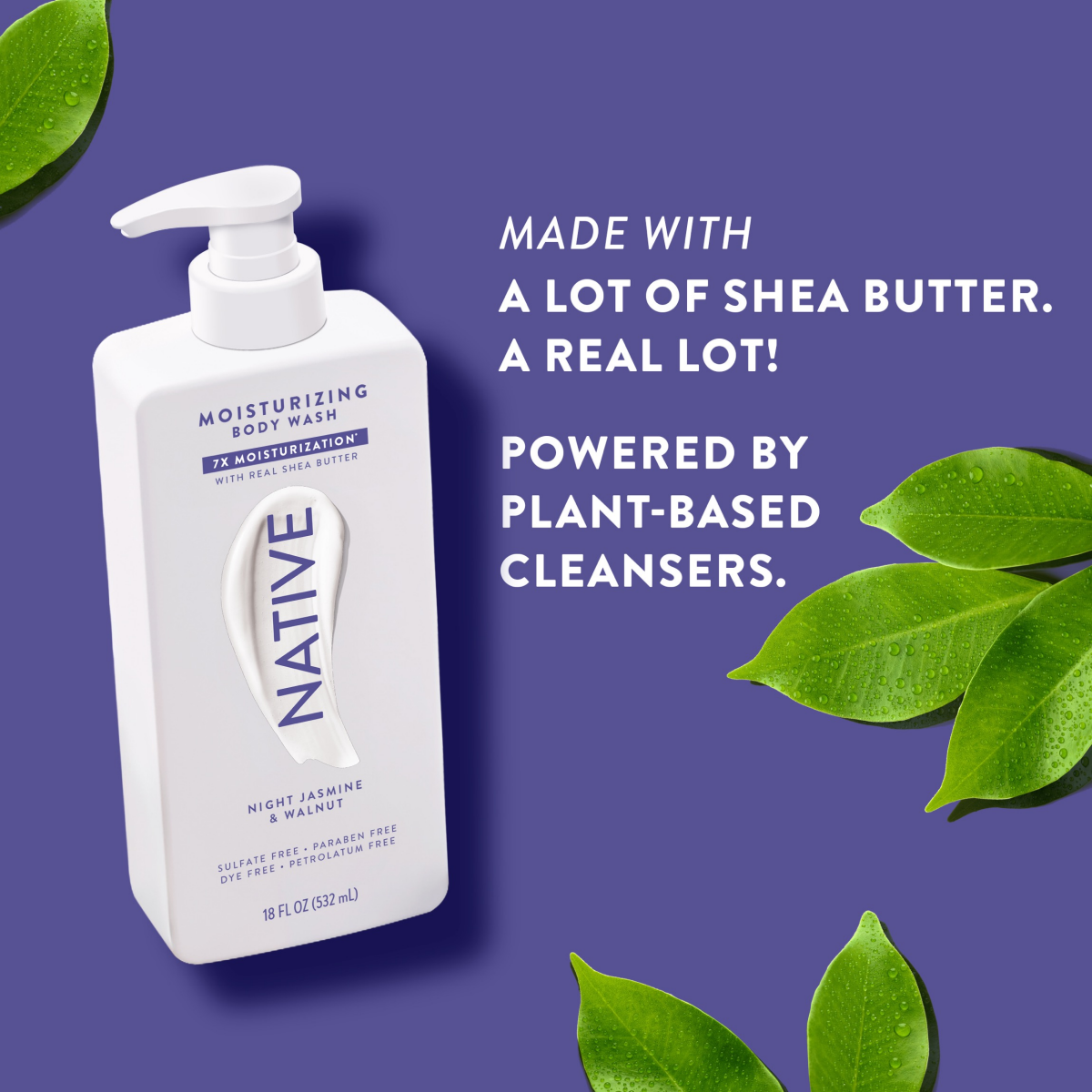 slide 2 of 8, NATIVE Night Jasmine & Walnut Moisturizing Body Wash 18oz, 18 fl oz