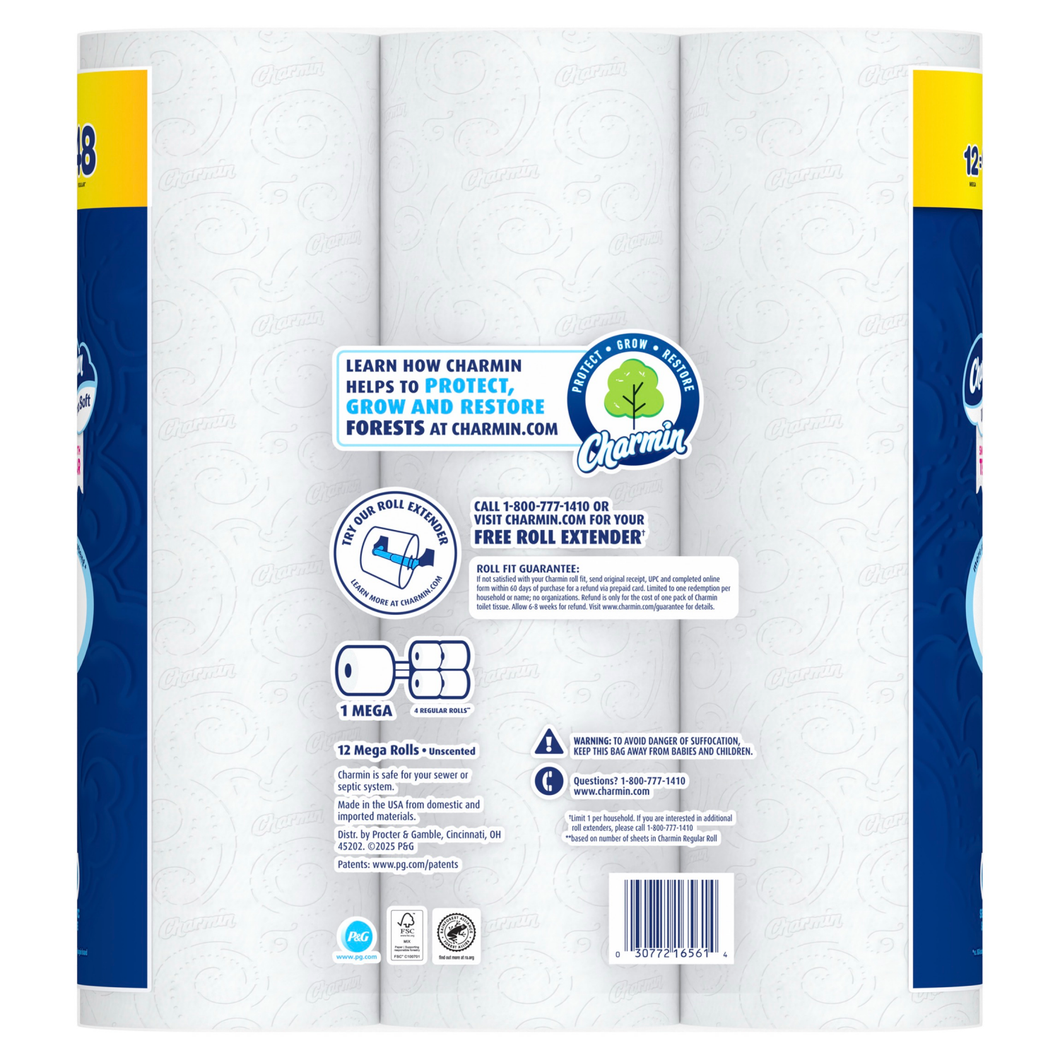 slide 3 of 8, Charmin Toilet Paper Ultra Soft, 12 Mega Rolls, 2-ply Bath Tissue, 12 ct