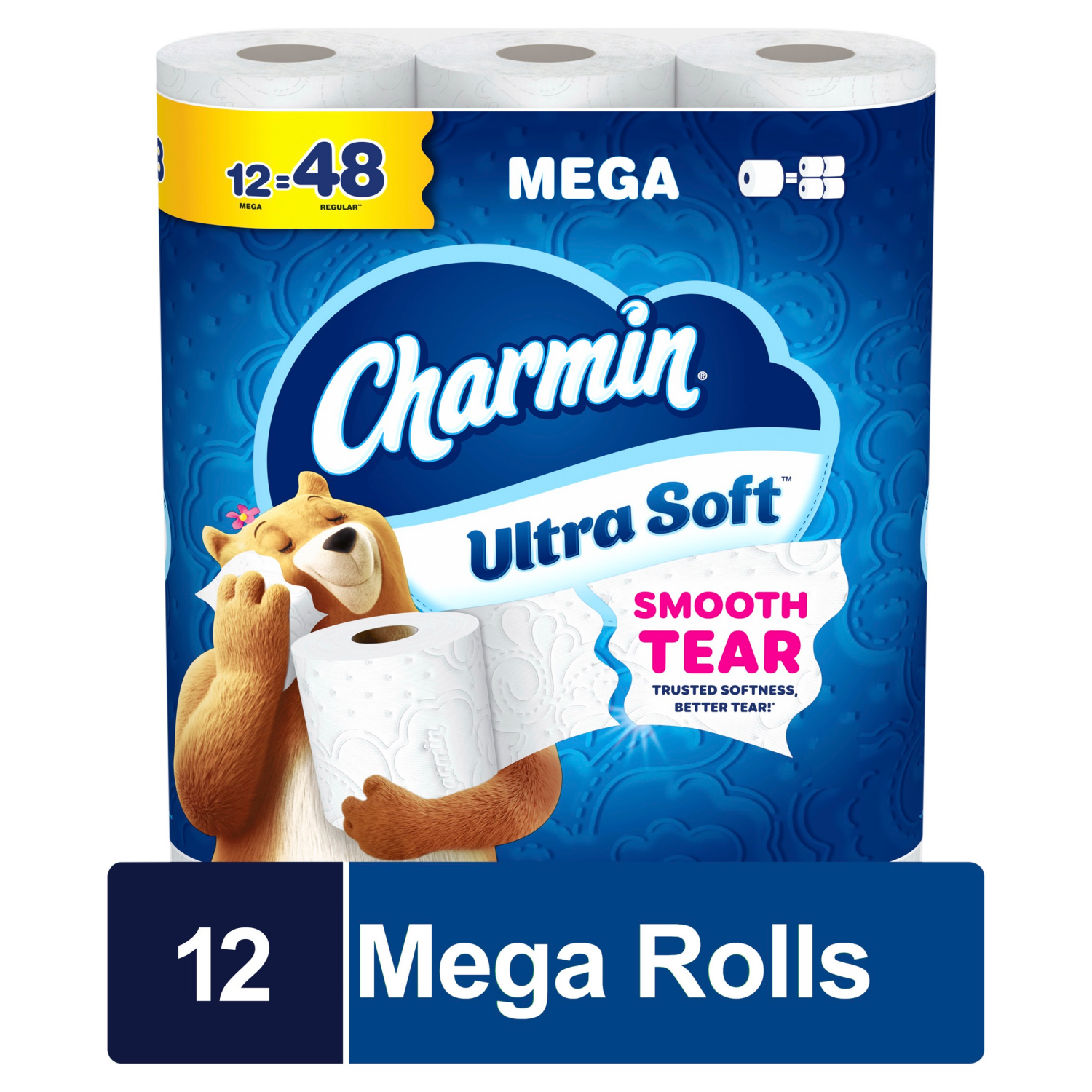 slide 1 of 8, Charmin Toilet Paper Ultra Soft, 12 Mega Rolls, 2-ply Bath Tissue, 12 ct