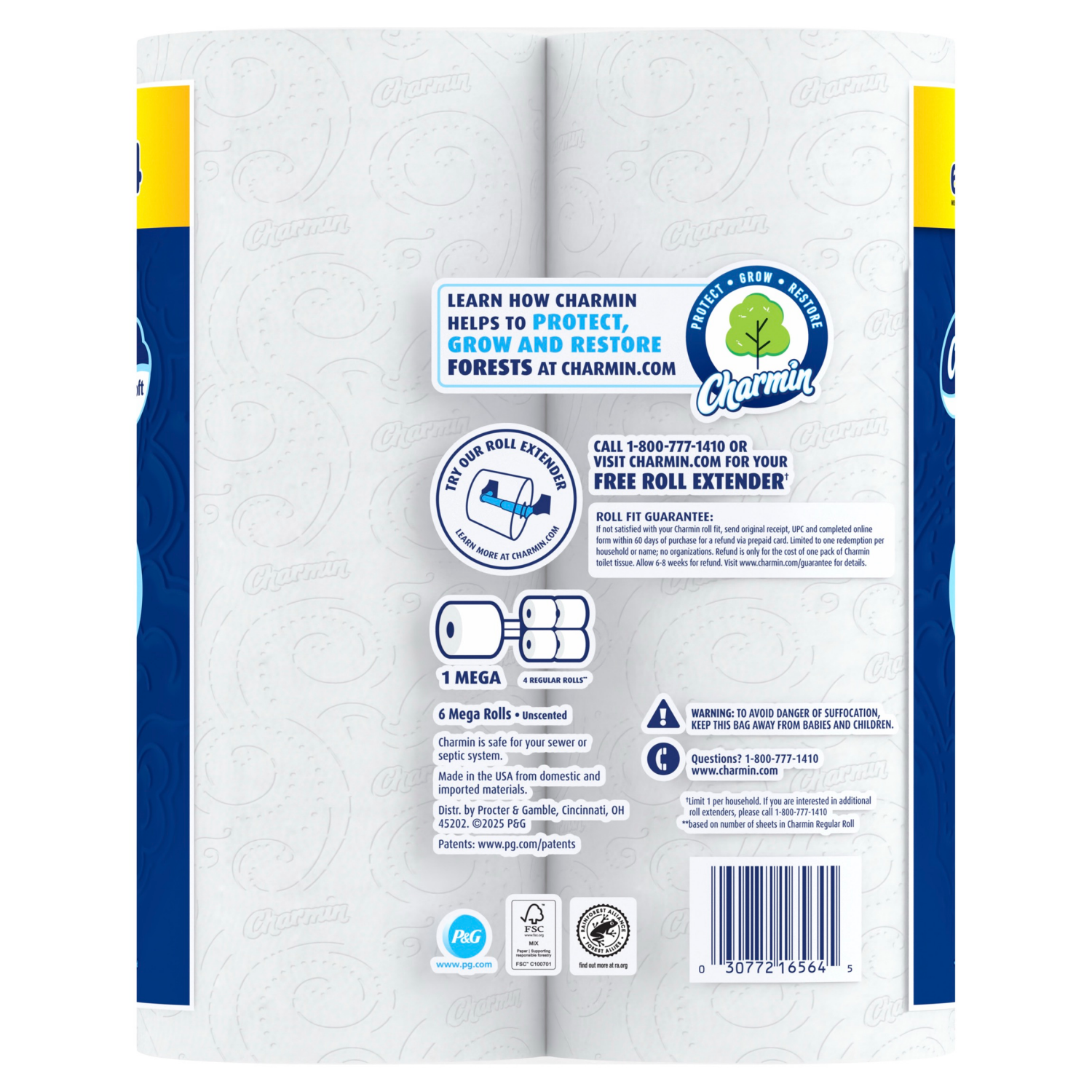 slide 3 of 8, Charmin Toilet Paper Ultra Soft, 6 Mega Rolls, 2-ply Bath Tissue, 6 ct