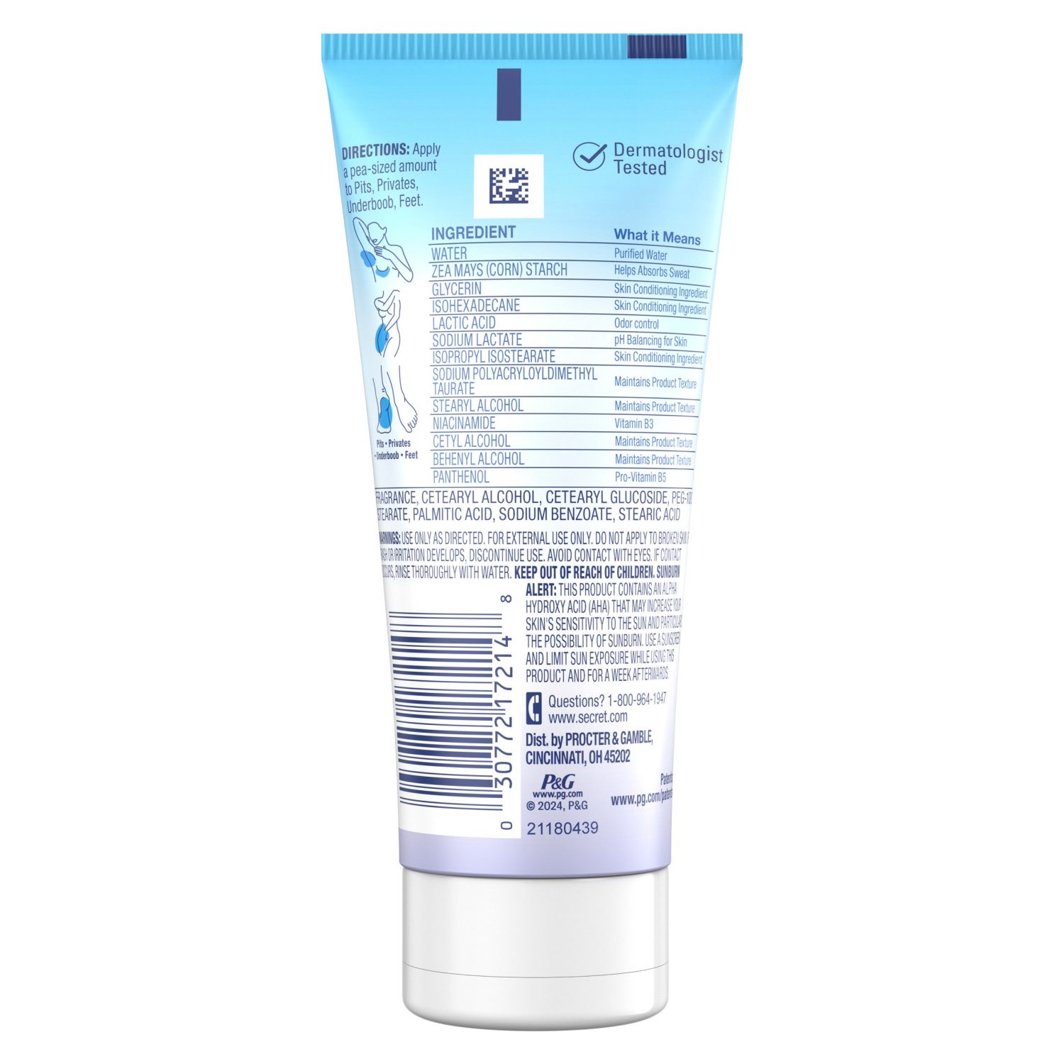 slide 3 of 8, Secret Whole Body Aluminum-Free Dry Feel Cream +Absorbs Sweat, Deodorant Stick for Women, Completely Clean Scent, 3.0oz, 3 oz