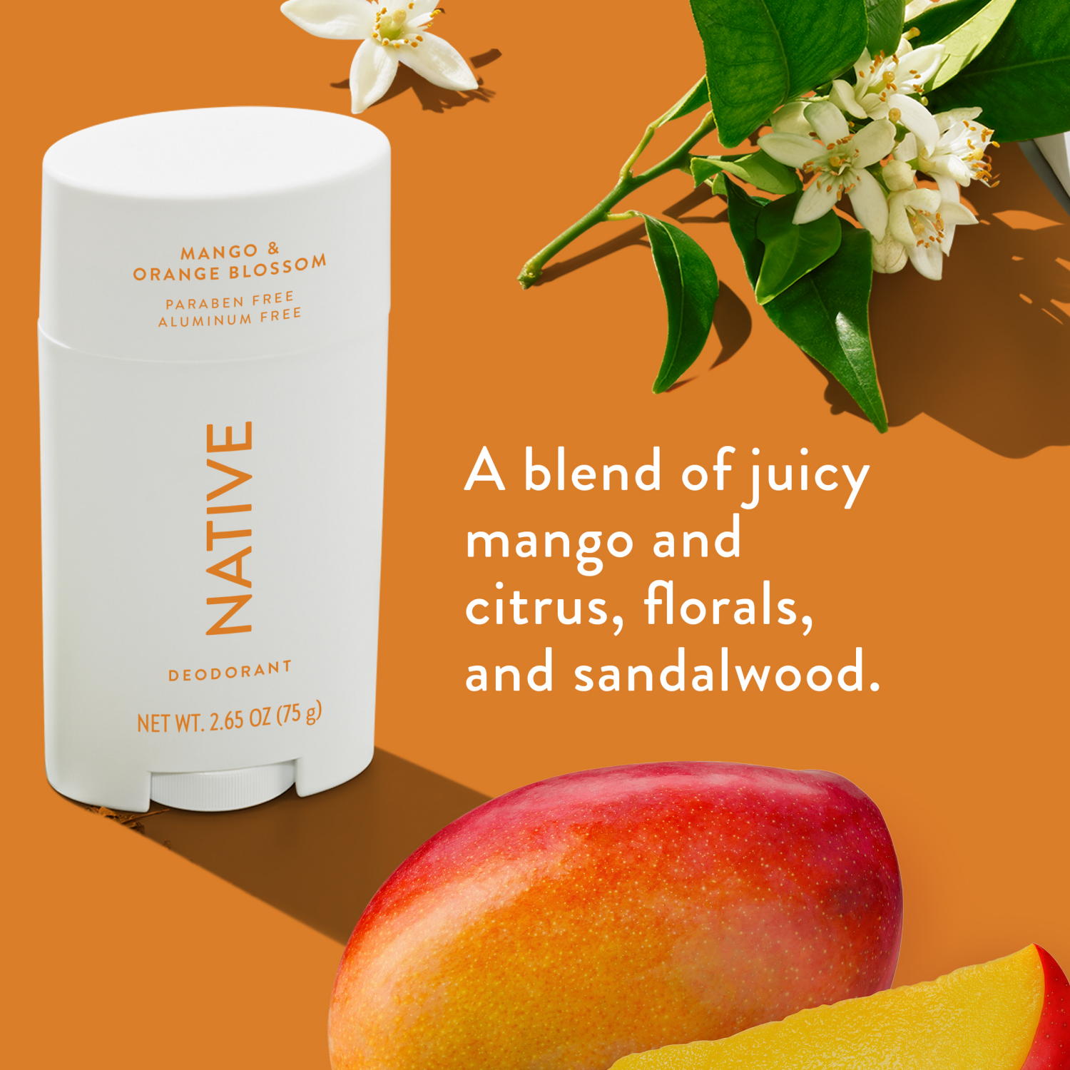 slide 7 of 8, NATIVE Mango & Orange Blossom Deodorant, 2.65 oz, 2.65 oz