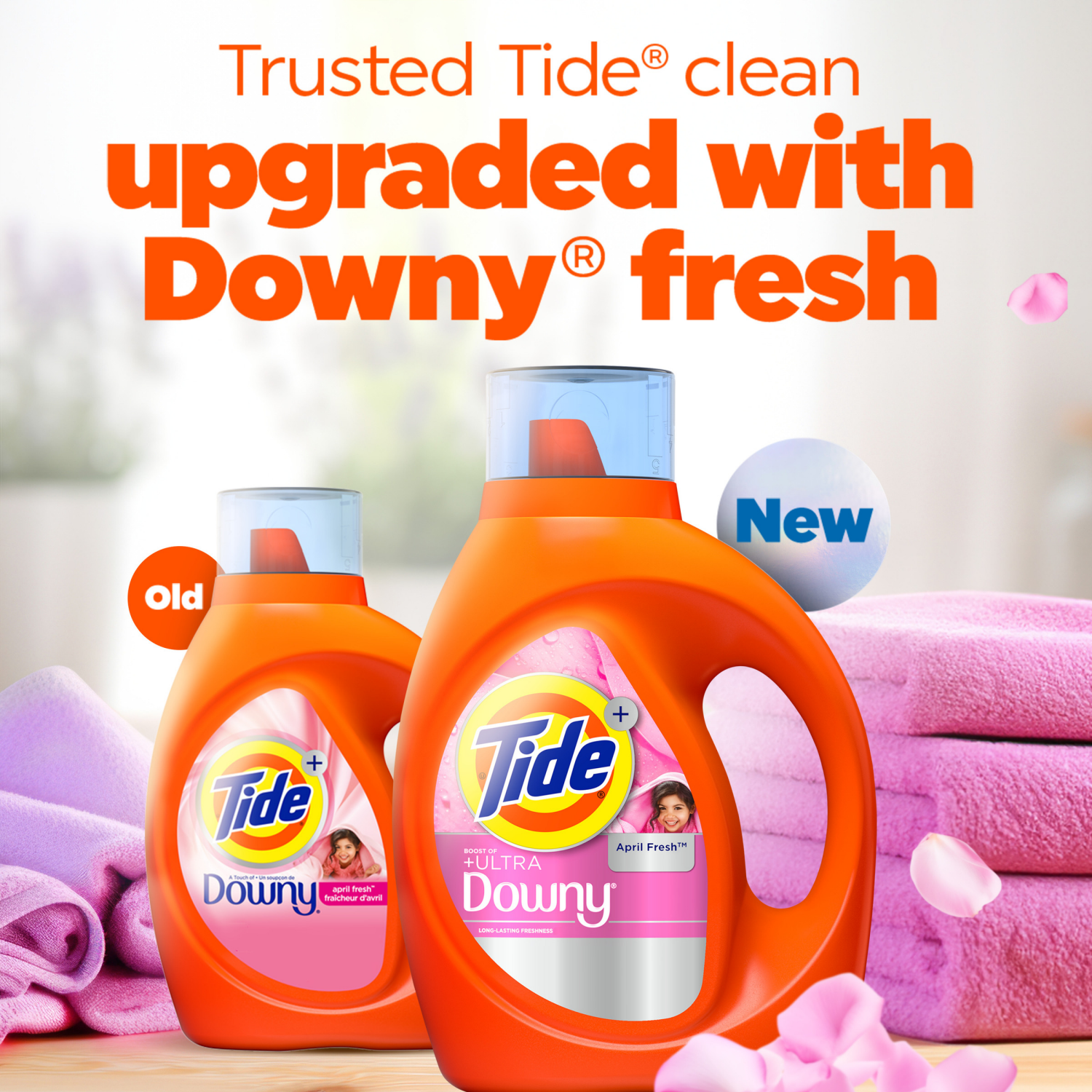 slide 6 of 8, Tide Plus Boost of Ultra Downy Liquid Laundry Detergent, April Fresh Scent, 887 mL, 21 Loads, Laundry Detergent Liquid with Long-Lasting Freshness, 1.87 pt