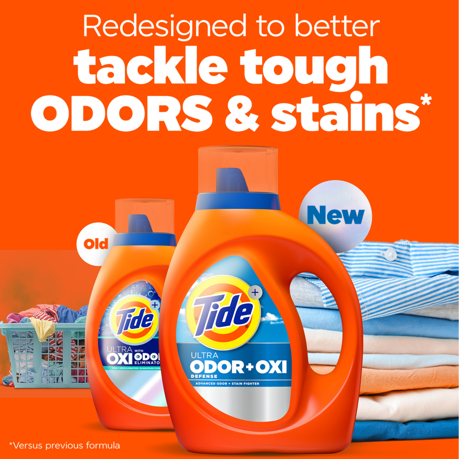 slide 4 of 5, Tide Ultra Odor Defense Plus Oxi Liquid Laundry Detergent, 52 Loads, 2.28 qt