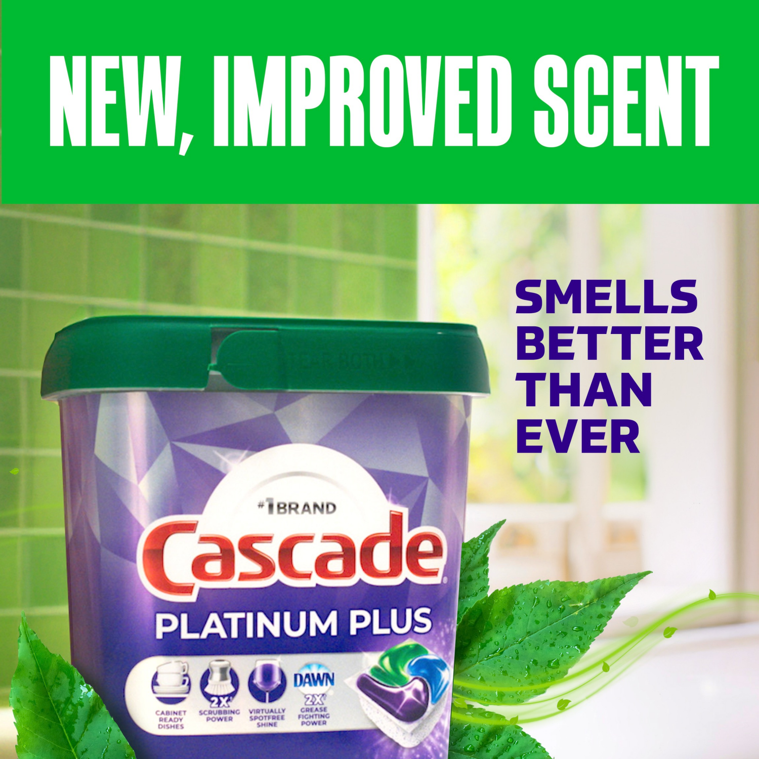 slide 5 of 8, Cascade Platinum Plus Dishwasher Pods - Fresh Scent, 62 ct