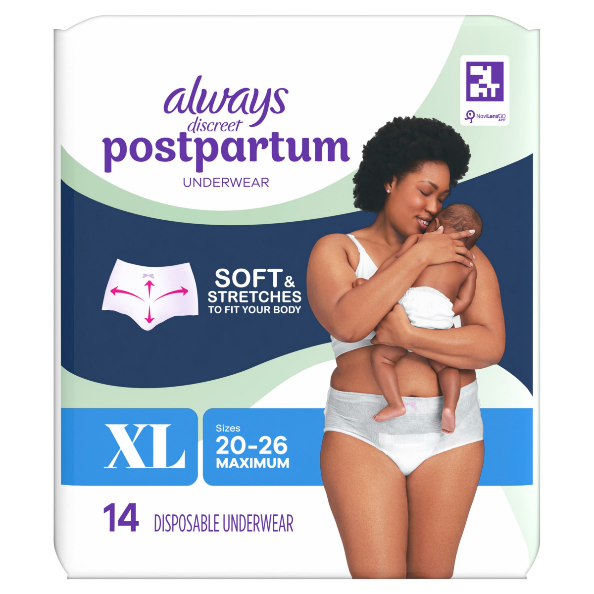 slide 7 of 8, Always Discreet Incontinence Underwear Pads - Maximum - XL - 14ct, 14 ct
