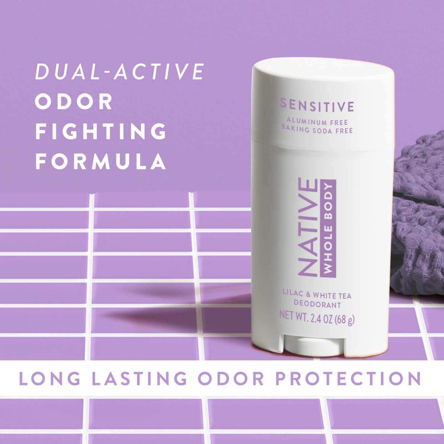 slide 2 of 8, Native Whole Body Deodorant Stick - Lilac & White Tea, 2.3 oz