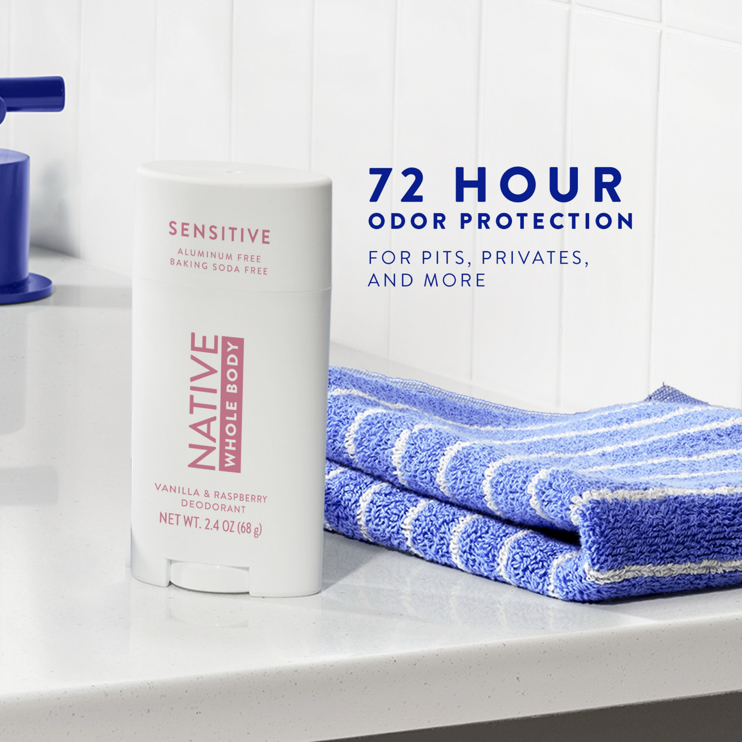 slide 3 of 6, NATIVE Vanilla & Raspberry Sensitive Whole Body Deodorant 2.4 oz, 2.4 oz