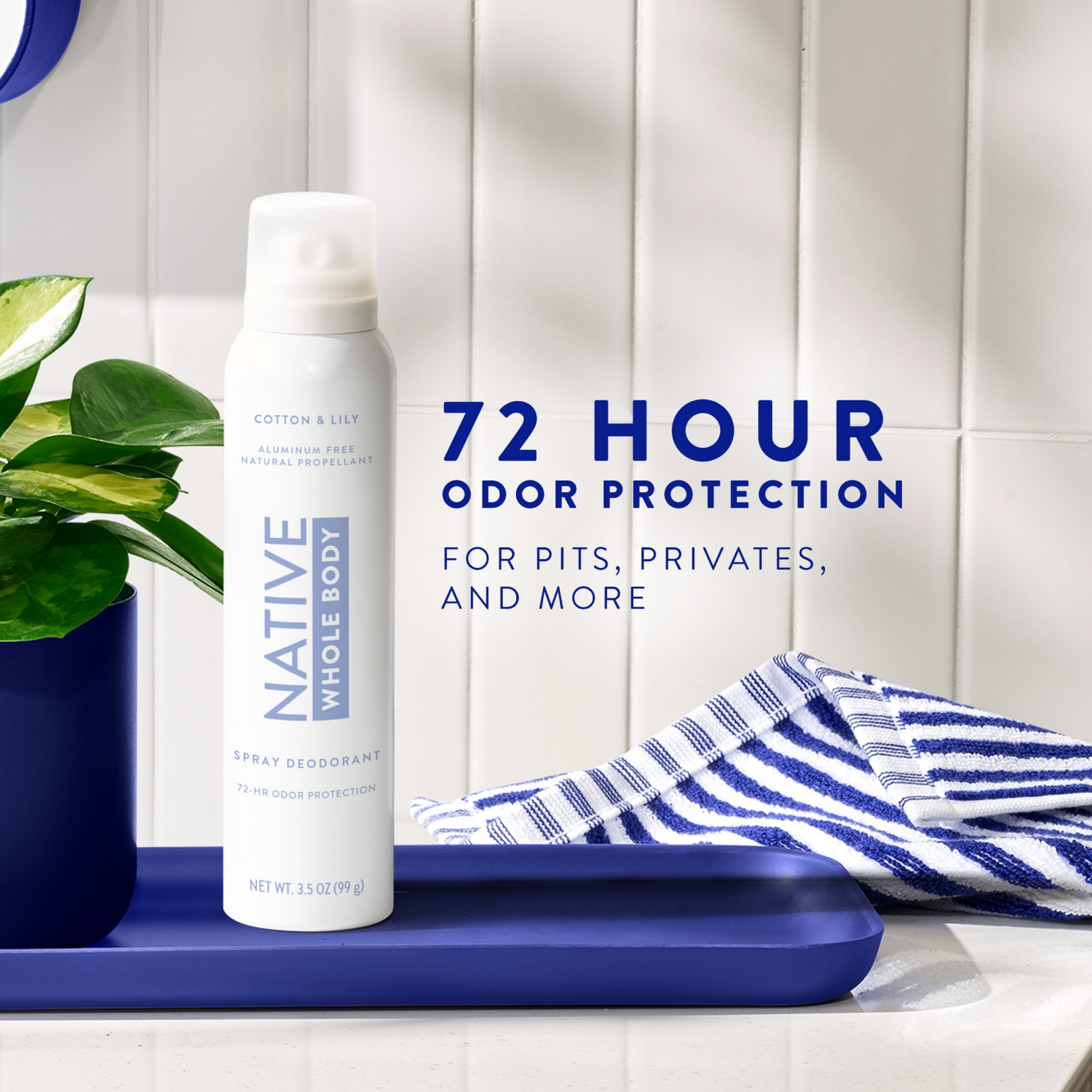 slide 4 of 8, NATIVE Cotton & Lily Whole Body Deodorant Spray, 3.5 oz, 3.5 oz