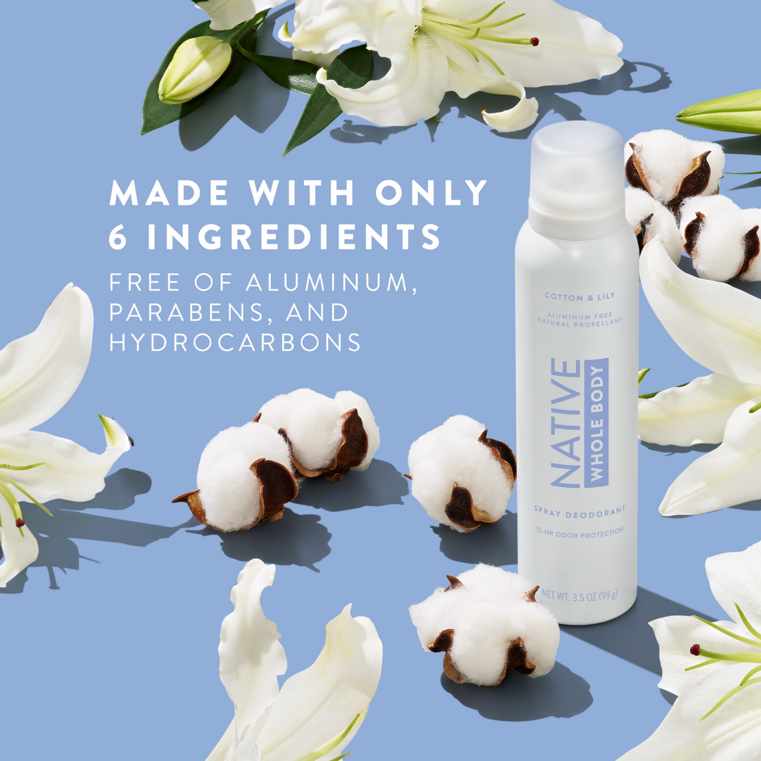 slide 7 of 8, NATIVE Cotton & Lily Whole Body Deodorant Spray, 3.5 oz, 3.5 oz