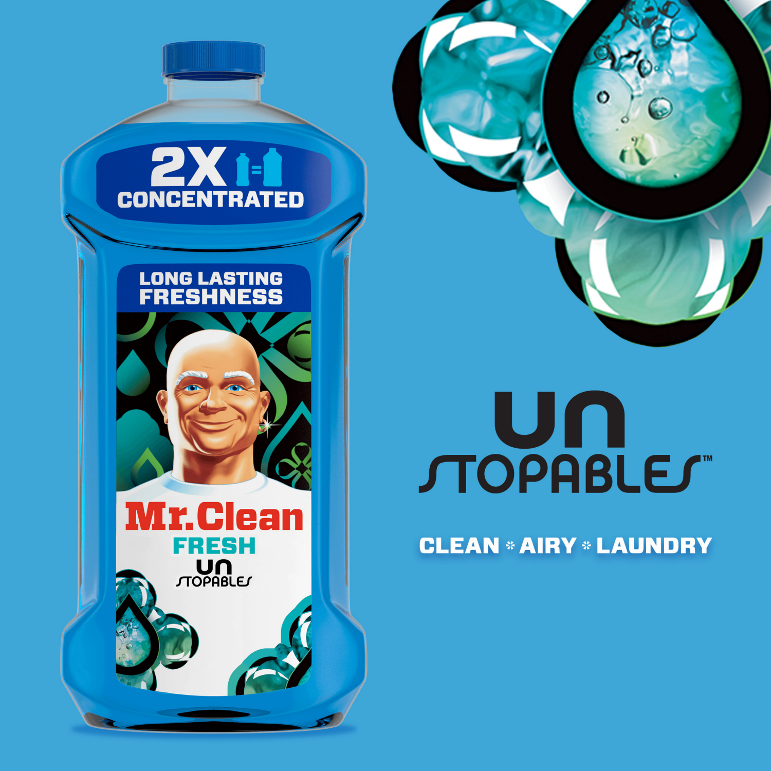 slide 4 of 7, Mr. Clean Multi-Surface Fresh with Unstopables Cleaner 3.09 qt, 3.09 qt