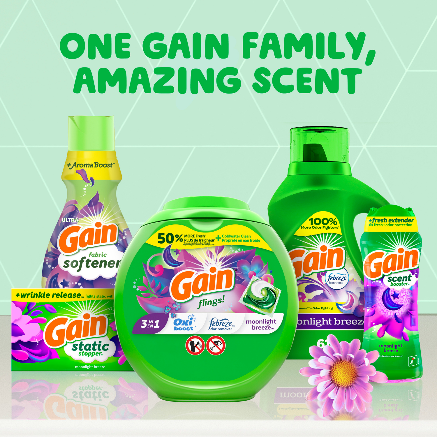 slide 5 of 8, Gain Liquid Laundry Detergent, Moonlight Breeze Scent, 194 fl oz, 134 loads, Freshness + Odor Fighting, Laundry Detergent Liquid Soap, HE compatible, 1.51 gal