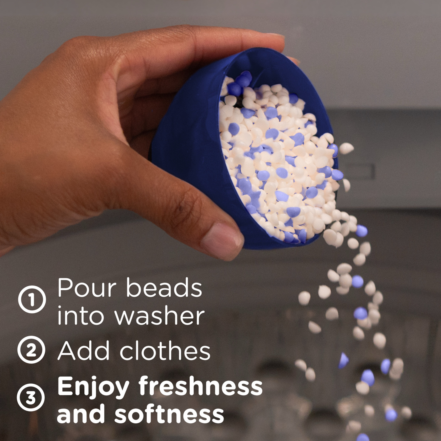 slide 2 of 8, Downy Blends 2-in-1 Soft & Fresh Laundry Scent Booster Beads, Spring Peony Scent, 24.5 OZ, Laundry Softness and Scent Booster, 24.5 oz