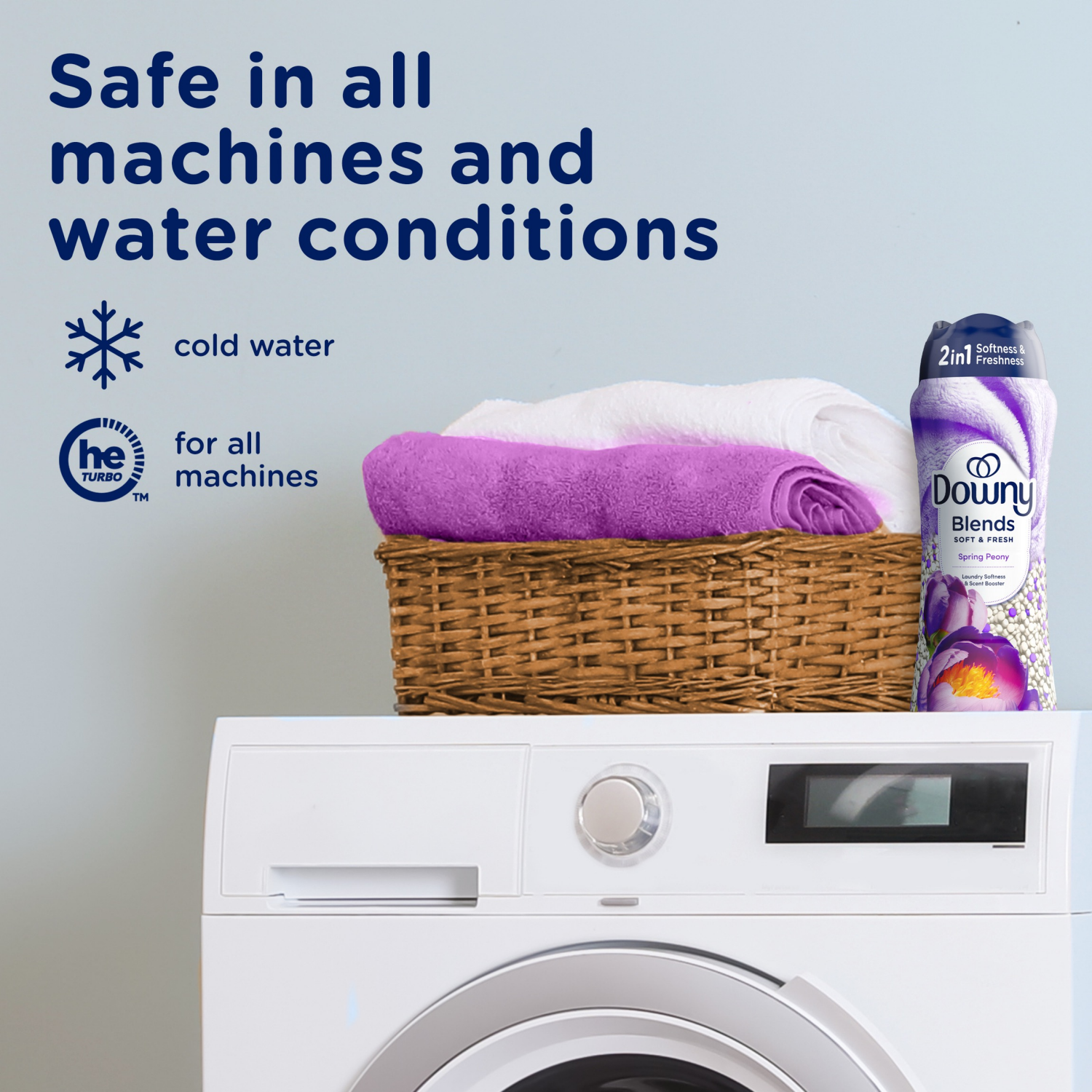 slide 5 of 8, Downy Blends 2-in-1 Soft & Fresh Laundry Scent Booster Beads, Spring Peony Scent, 24.5 OZ, Laundry Softness and Scent Booster, 24.5 oz