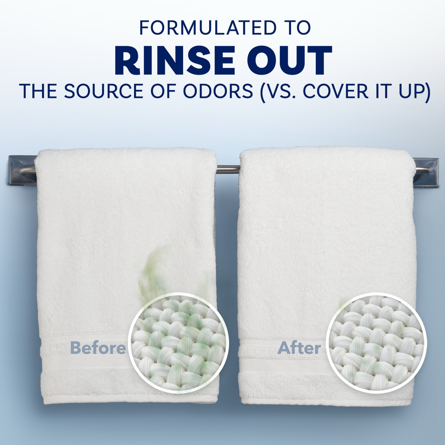 slide 6 of 8, Downy Rinse Laundry Odor Remover, Spring Breeze Scent, 48 FL OZ, Fabric Softener and Laundry Odor Removal Rinse, 48 fl oz