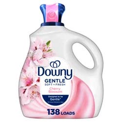 Downy Gentle Soft + Fresh Fabric Softener Liquid, Cherry Blossom Scent, 93 FL OZ, 138 loads, Liquid Fabric Softener Designed to be Gentle on Skin