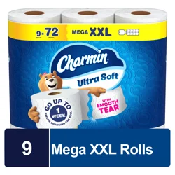 Charmin Ultra Soft Toilet Paper 9 Mega XXL Rolls, 440 Sheets Per Roll