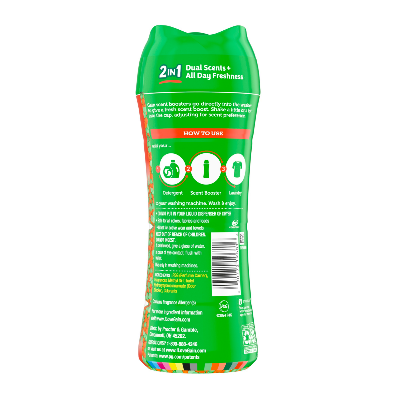 slide 3 of 8, Gain Tango 2-in-1 Laundry Scent Booster Beads, Apple and Mango Scent, 10.7 OZ, Laundry Beads with Dual Scents Plus All Day Freshness, 10.7 oz