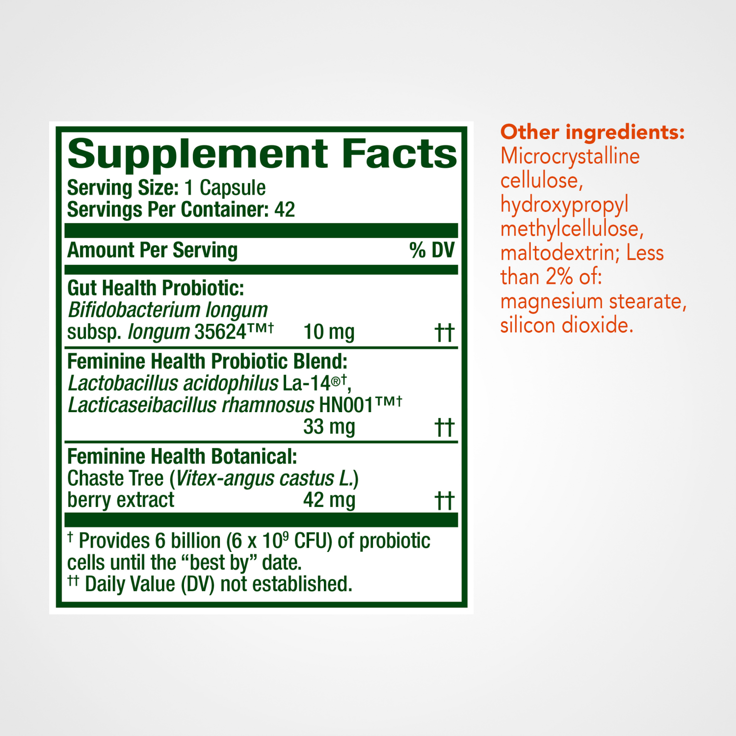 slide 6 of 8, Align Probiotic, Women's Dual Action, Probiotics for Women, Multi-Strain Probiotics for Women, Probiotics for Women Support Feminine Health*, Probiotics for Women Support Gut Health*, 42 Capsules, 42 ct