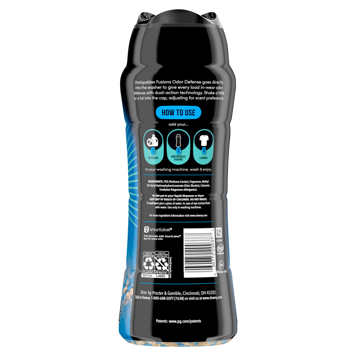 slide 5 of 8, Downy Unstopables Fusions Odor Defense In-Wash Laundry Scent Booster Beads, Daybreak + Clean Scent, 21.1 OZ, 2-in-1 Laundry Beads for Odor Defense, 21.1 oz