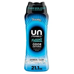 Downy Unstopables Fusions Odor Defense In-Wash Laundry Scent Booster Beads, Daybreak + Clean Scent, 21.1 OZ, 2-in-1 Laundry Beads for Odor Defense
